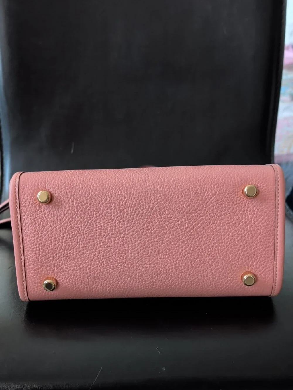 COACH Pink Pebbled Leather Satchel with Embroidered Appliqués